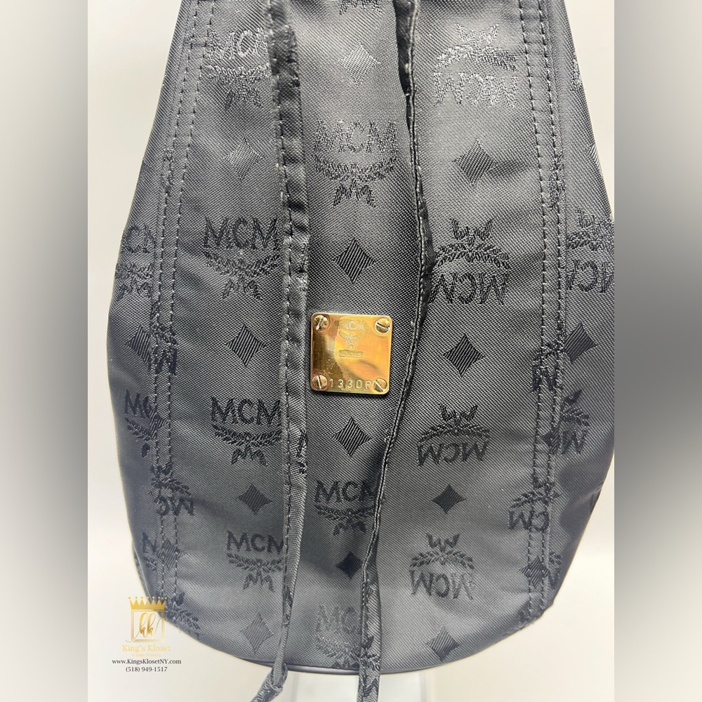 Black Mcm Monogram Drawstring Pouch Shoulder Bag - image 6
